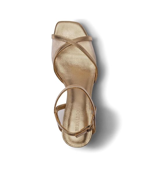 Bernardo Metallic Celeste Platform Sandal