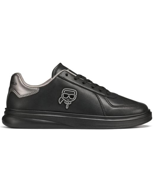 Karl Lagerfeld Black T-toe Logo Patch Sneakers for men