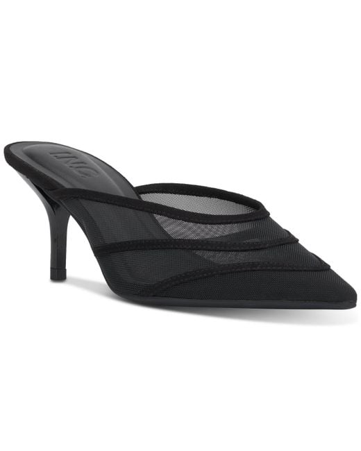 INC International Concepts Black Gerarda Mesh Mules