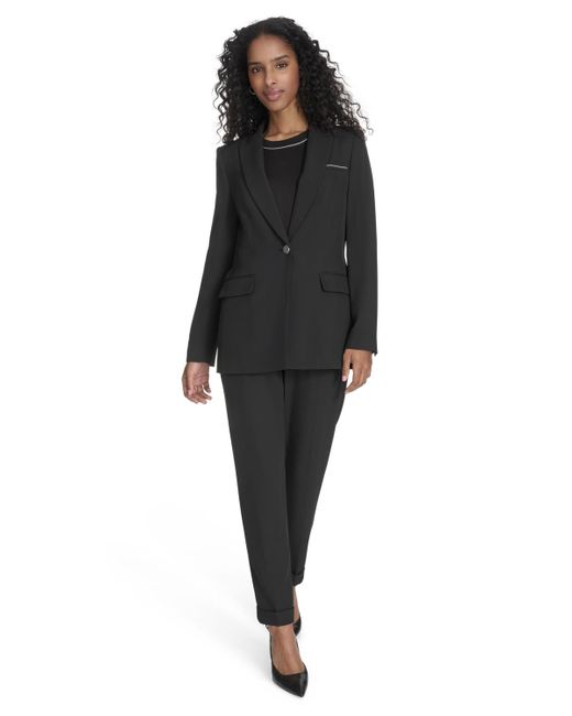 Calvin Klein Black Drawstring-waist Pull-on Pants