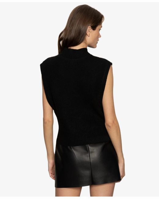 Sanctuary Black City Side Slits Vest Sweater