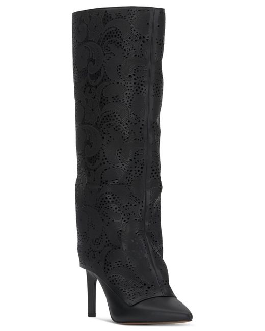 Jessica Simpson Black Brykia Cuffed Pointed-toe Boots