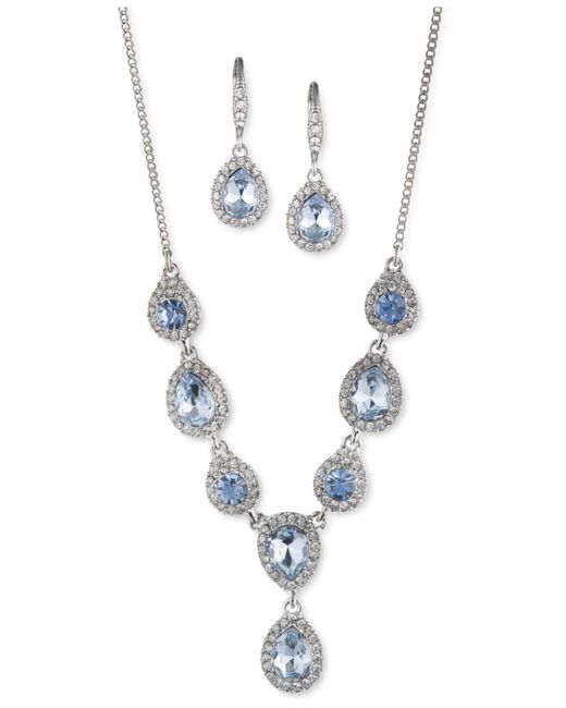 Givenchy White Gold-tone 2-pc. Crystal Halo Statement Necklace & Matching Drop Earrings