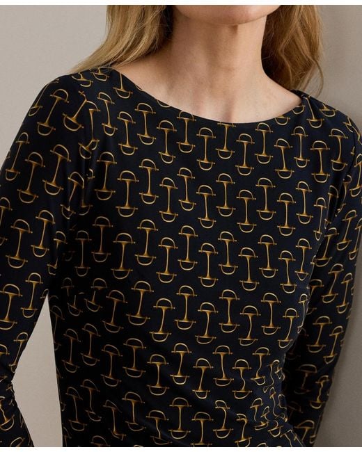 Ralph Lauren Multicolor Geo Print Boat Neck Dress