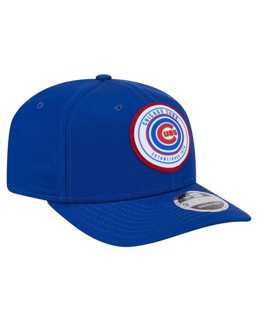 KTZ Blue Chicago Cubs Circle Patch 9seventy Stretch-snap Hat for men