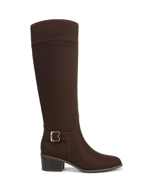 Dr. Scholls Brown Adeline Wide Calf Block Heel Zip Tall Boots
