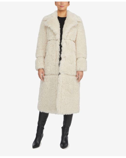 Badgley Mischka Natural Curly Faux Fur With Applicate Polyurethane Tape Coat