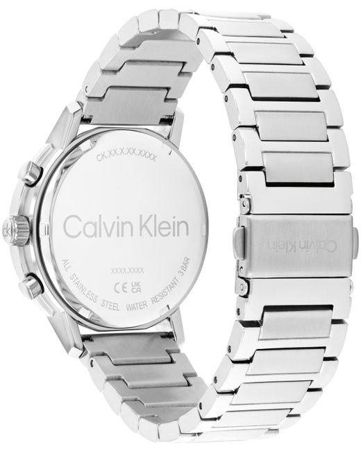 Calvin Klein Gray Gauge Tone Stainless Steel Bracelet Watch for men