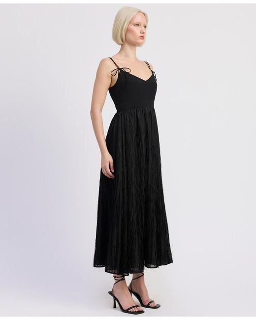 en saison black dress En Saison Women's Sloane Asymmetric Neck Maxi Dress - Black