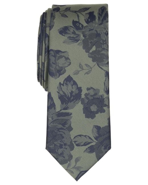 BarIII Gray Harbor Floral Pattern Tie for men