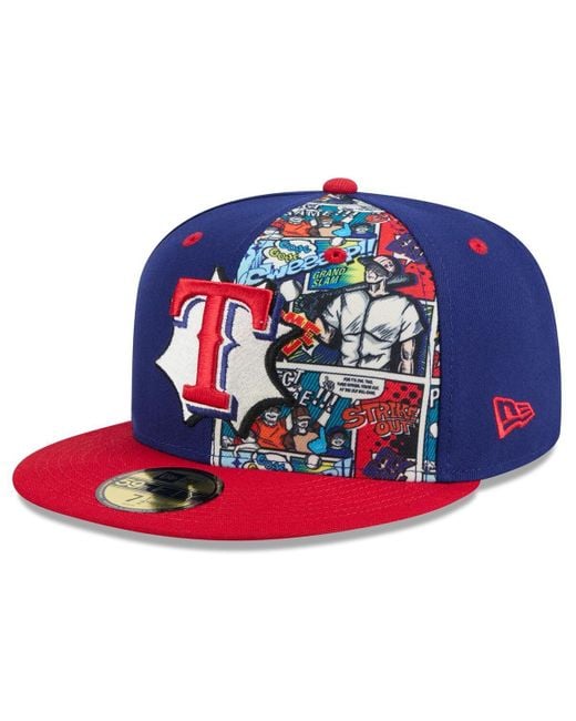 KTZ Blue Royal/red Texas Rangers 2025 Mlb Diamond Hero Edition 59fifty Fitted Hat for men