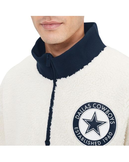Tommy Hilfiger White Dallas Cowboys Jordan Sherpa Quarter-zip Jacket for men