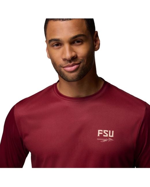 Columbia Red Florida State Seminoles Phg Terminal Shot 3-hit Long Sleeve T-shirt for men