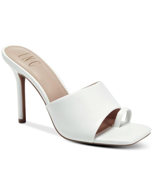 INC International Concepts White Friskee Slide Sandals, Created For Macy's