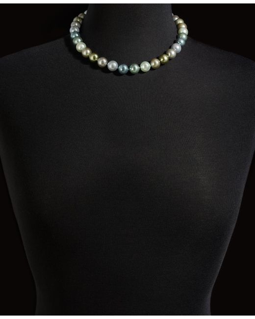 Charter Club Blue Silver-tone Color Bead & Imitation Pearl All-around Collar Necklace