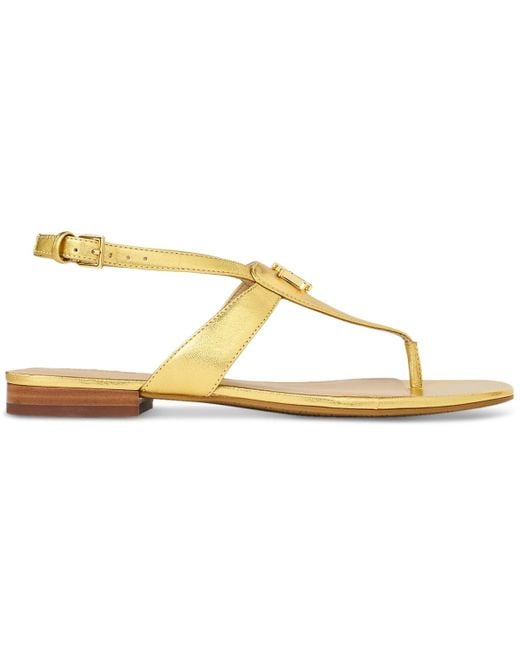 Ralph Lauren Metallic Everly Thong Flat Sandals