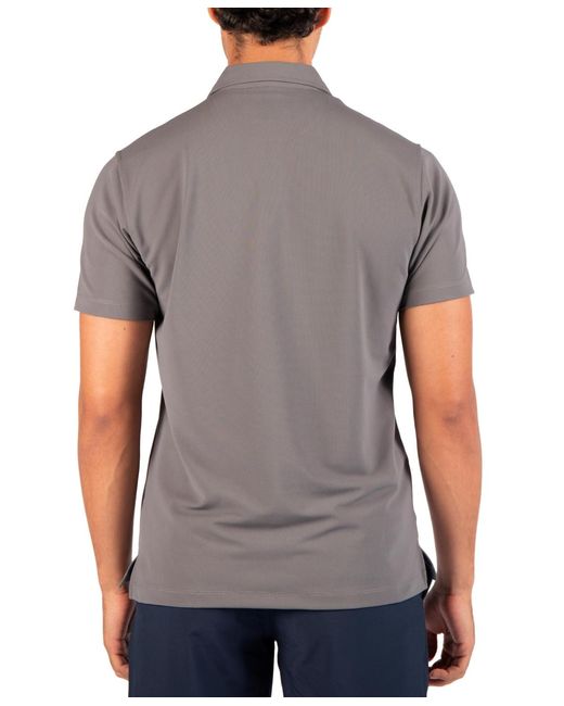 Tailorbyrd Gray Micro Grid Performance Polo for men