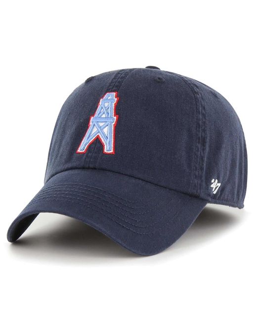'47 Blue Distressed Houston Oilers Gridiron Classics Franchise Legacy Fitted Hat for men