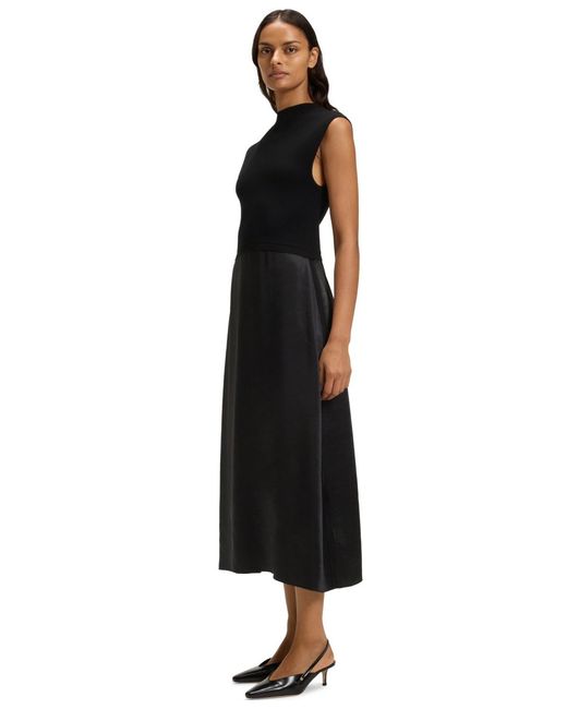 knit black long sleeve dress Jeanette Long Sleeve Stretch Knit Side Ruffle Dress main image 0