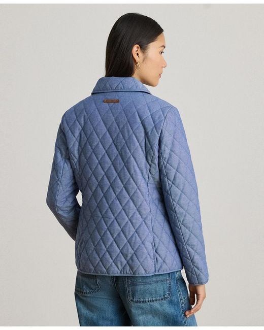 Ralph Lauren Blue Crested Diamond-quilted Barn Jacket