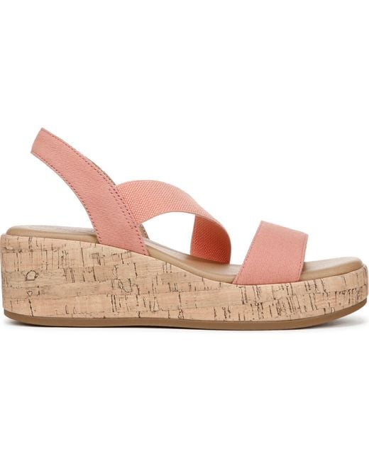 LifeStride Pink Odette Square Open Toe Wedge Sandals