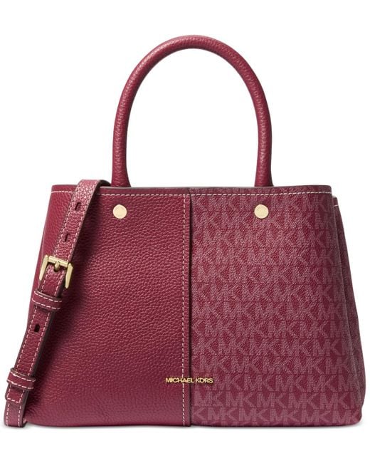 Michael Kors Red Michael Flora Medium Satchel