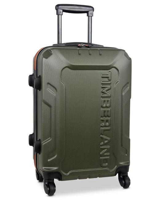 Timberland Green Boscawen 21" Carry-on Lightweight Hardside Spinner Suitcase for men