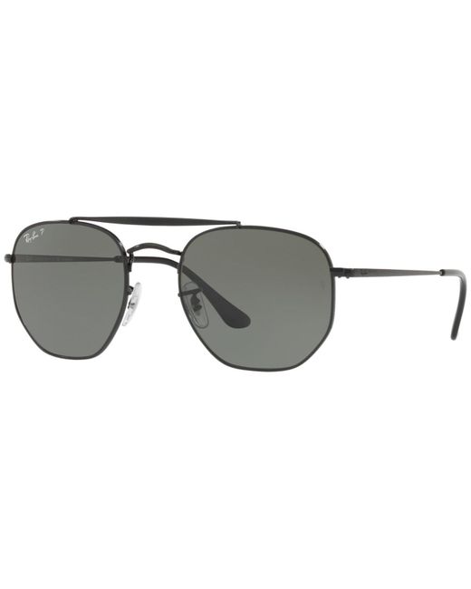 Ray-Ban Black Polarized Sunglasses, Rb3648 The Marshal