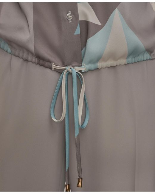 Donna Karan Gray Long-sleeve Drawstring Top