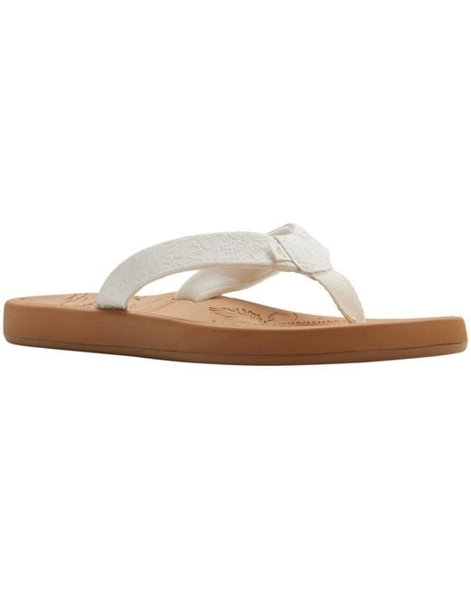 Roxy White Deeliah Iii Flat Sandals