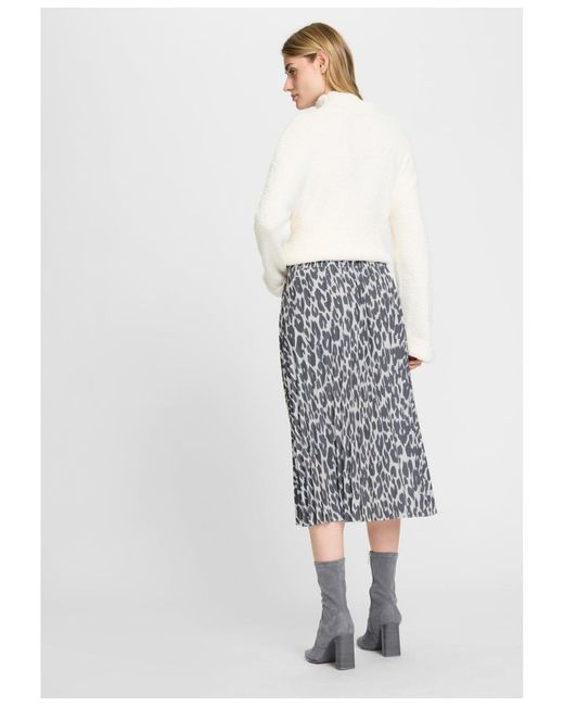 Olsen Multicolor Pull-on Leopard Pleated Skirt