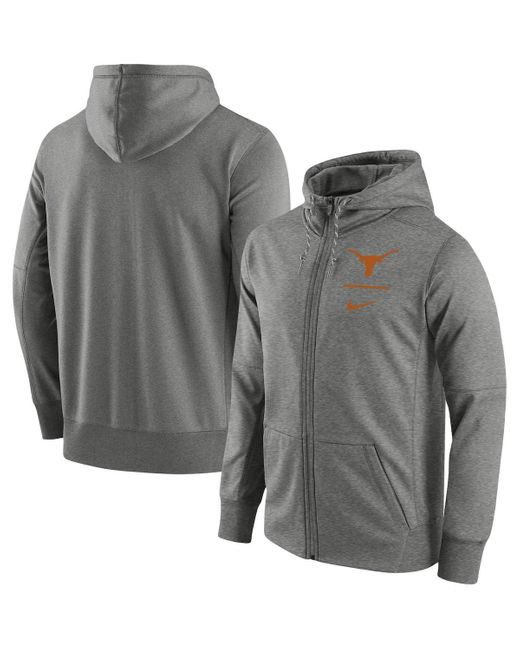 Nike Gray Texas Longhorns Logo Stack Performance Full-zip Hoodie for men