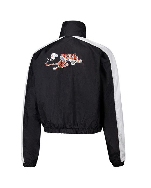 Mitchell & Ness Black Cincinnati Bengals Nylon Cropped Full-zip Jacket