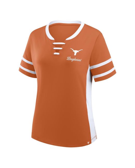 Fanatics Orange/white Texas Longhorns Be Fearless Athena Lace-up T-shirt