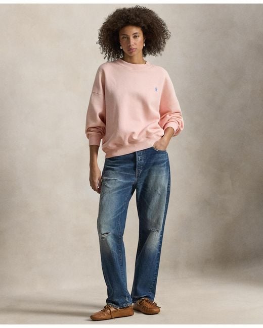 Polo Ralph Lauren Pink Fleece Crew Neck Sweatshirt
