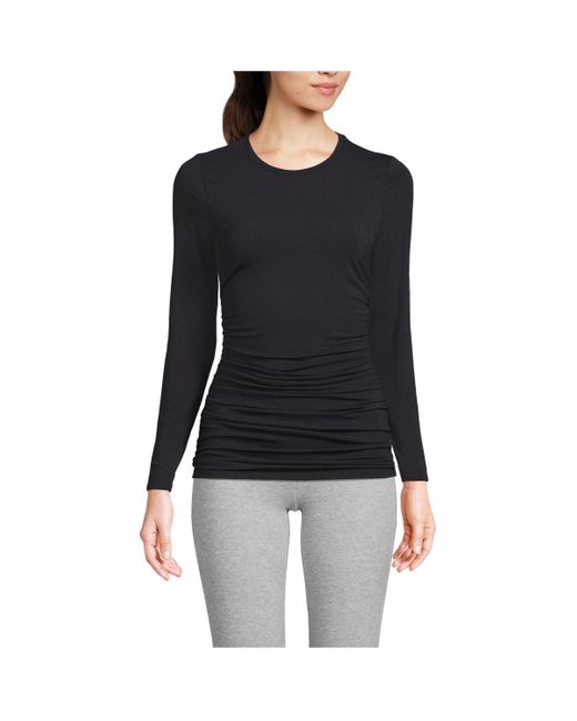 Lands' End Black Power Performance Long Sleeve Fitted Tee