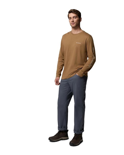 Columbia Brown Fundamental Graphic Long-sleeve T-shirt for men