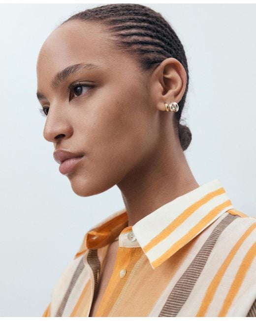 Mango Natural Striped Lyocell Shirt
