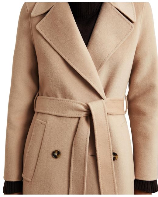 Reiss Natural Double-breasted Blindseam Wool-blend Coat
