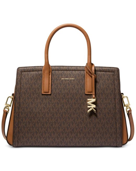 Michael Kors Brown Michael Laila Small Monogram Satchel