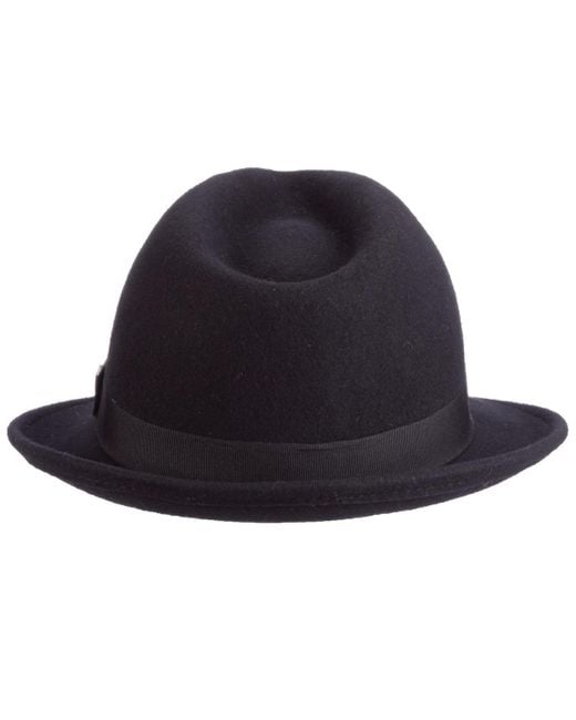 Scala Black Felt Snap Brim Hat for men