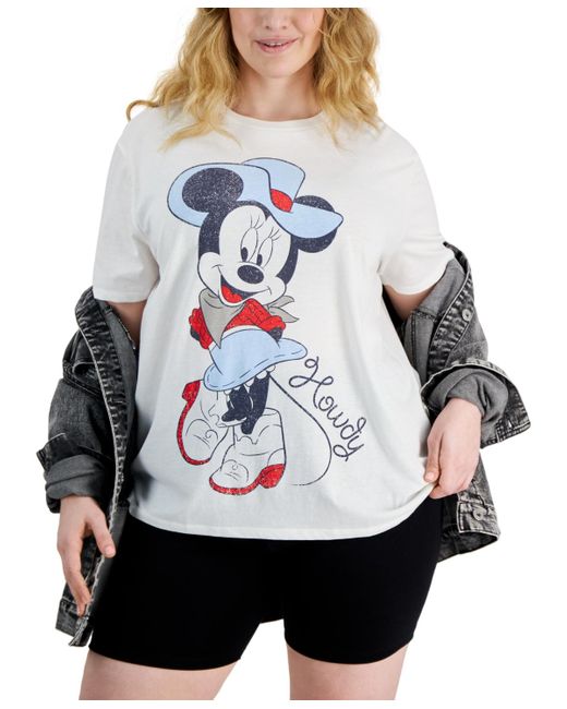Disney Gray Trendy Plus Size Howdy Minnie Mouse Tee