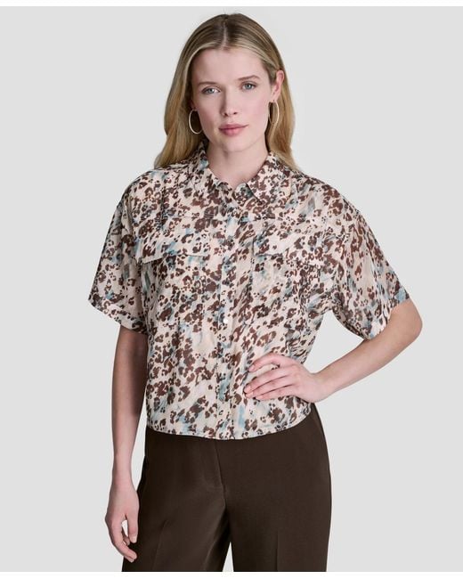 DKNY Multicolor Printed Collared Shirt