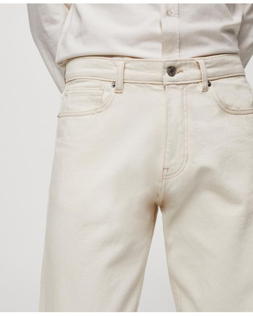 Mango White Bob Straight-fit Jeans for men