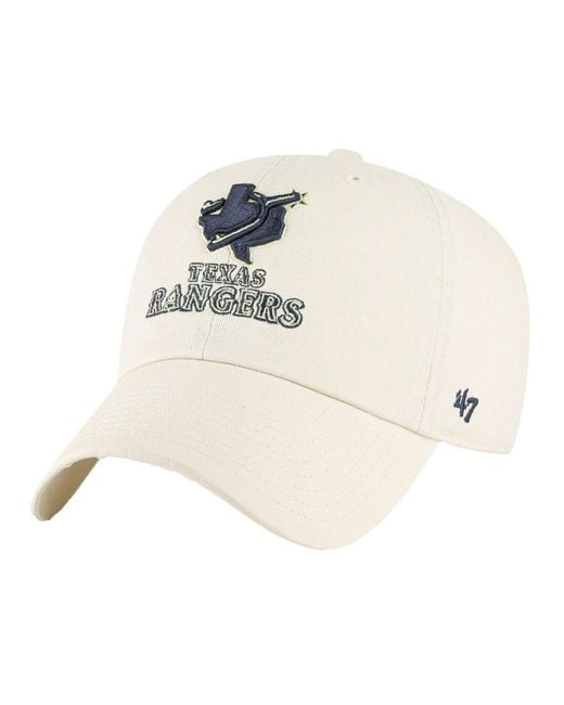 47 Brand White Cream Texas Rangers 2023 City Connect Clean Up Adjustable Hat for men