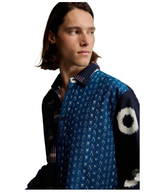 Desigual Blue Patch Printed Shirt