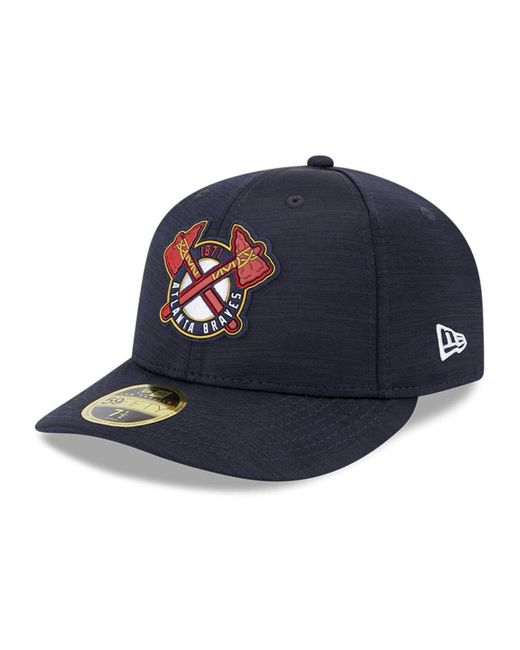 KTZ Navy Atlanta Braves 2023 Clubhouse Low Profile 59fifty Fitted Hat