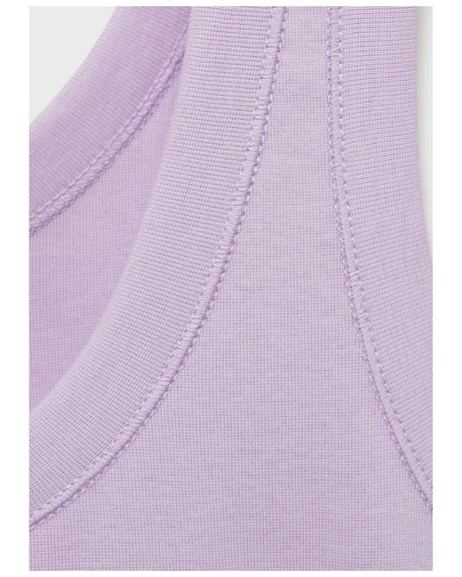Mango Purple Cotton Strap Top