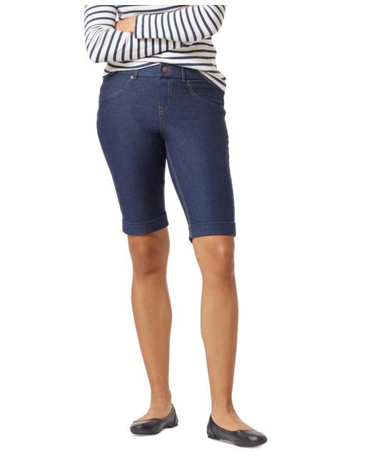 Hue Blue Cuffed Essential Pull-on Denim Shorts