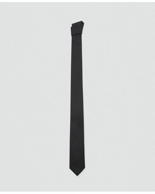 Mango Black Smooth Micro-structured Tie for men
